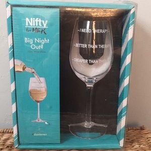 Nifty for Her “I Need Therapy” 12 Oz Wine Glass